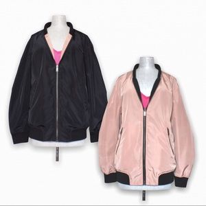 BP Black Reversible Puff Sleeve Bomber Jacket